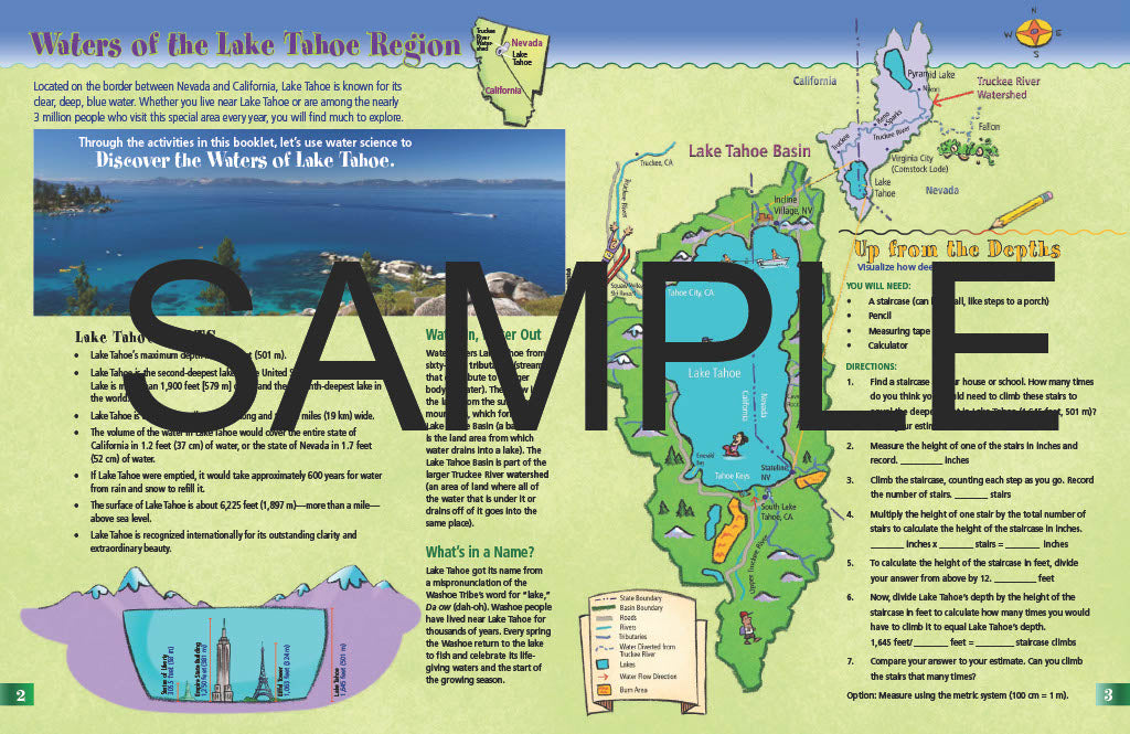 Discover the Waters of Lake Tahoe, KIDs Activity Booklet, PDF EBOOK