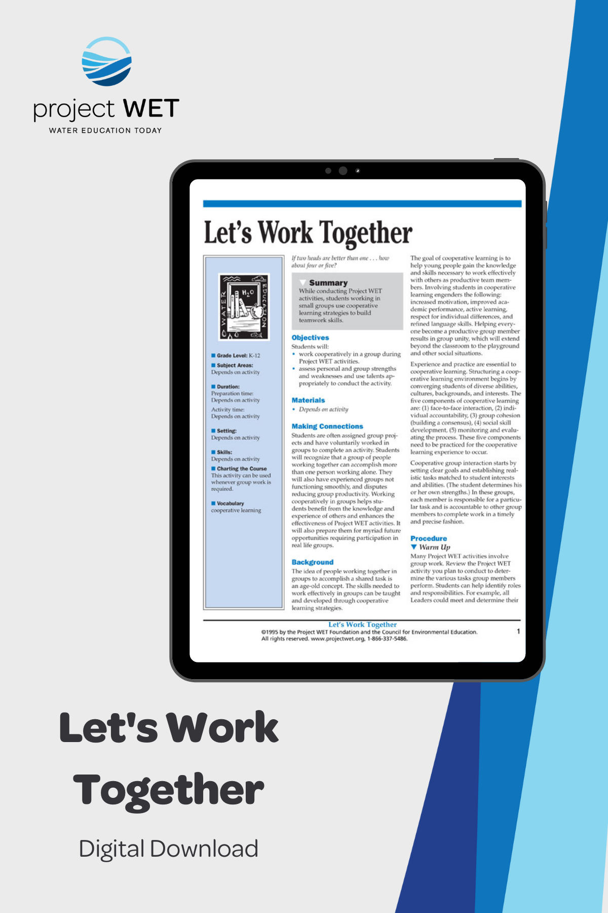 "Let's Work Together" Activity, PDF DOWNLOAD