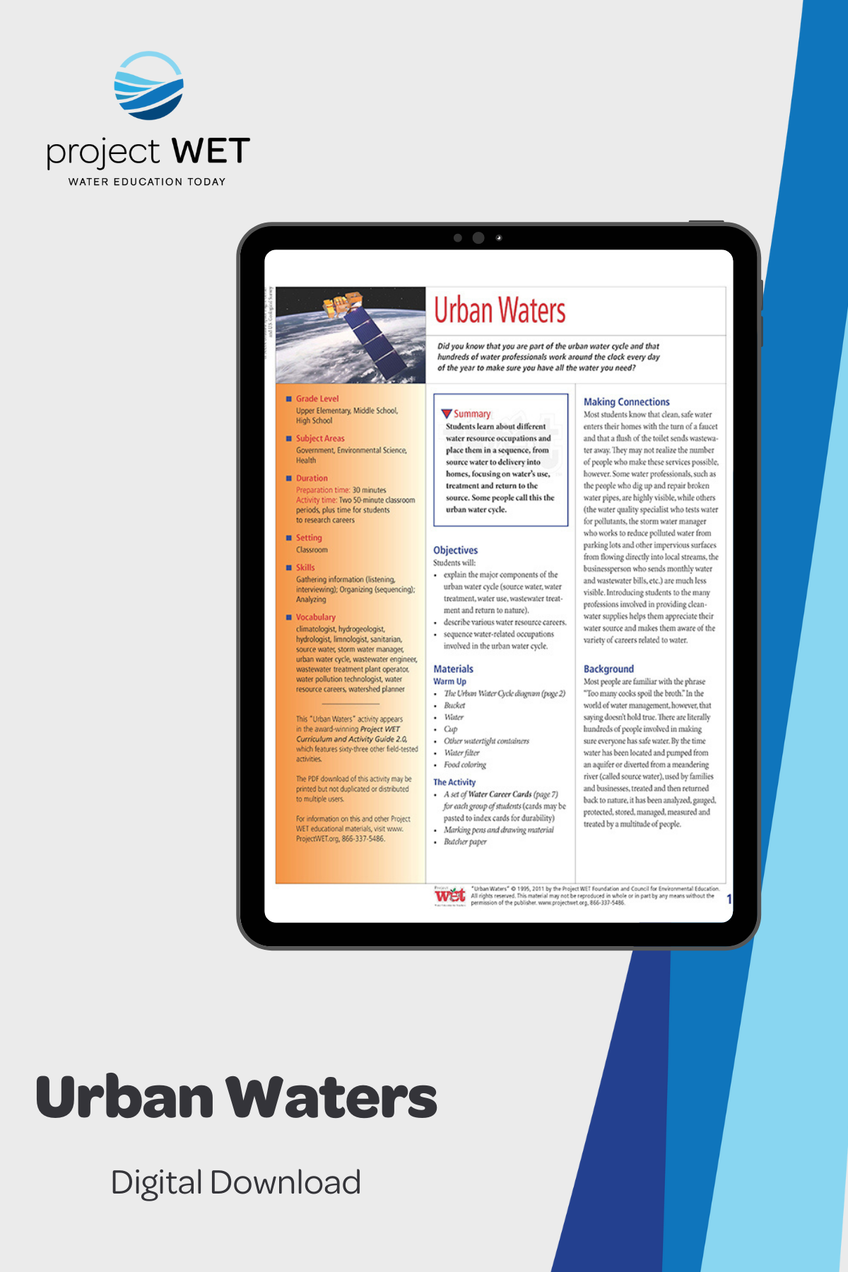 "Urban Waters" Activity, PDF DOWNLOAD