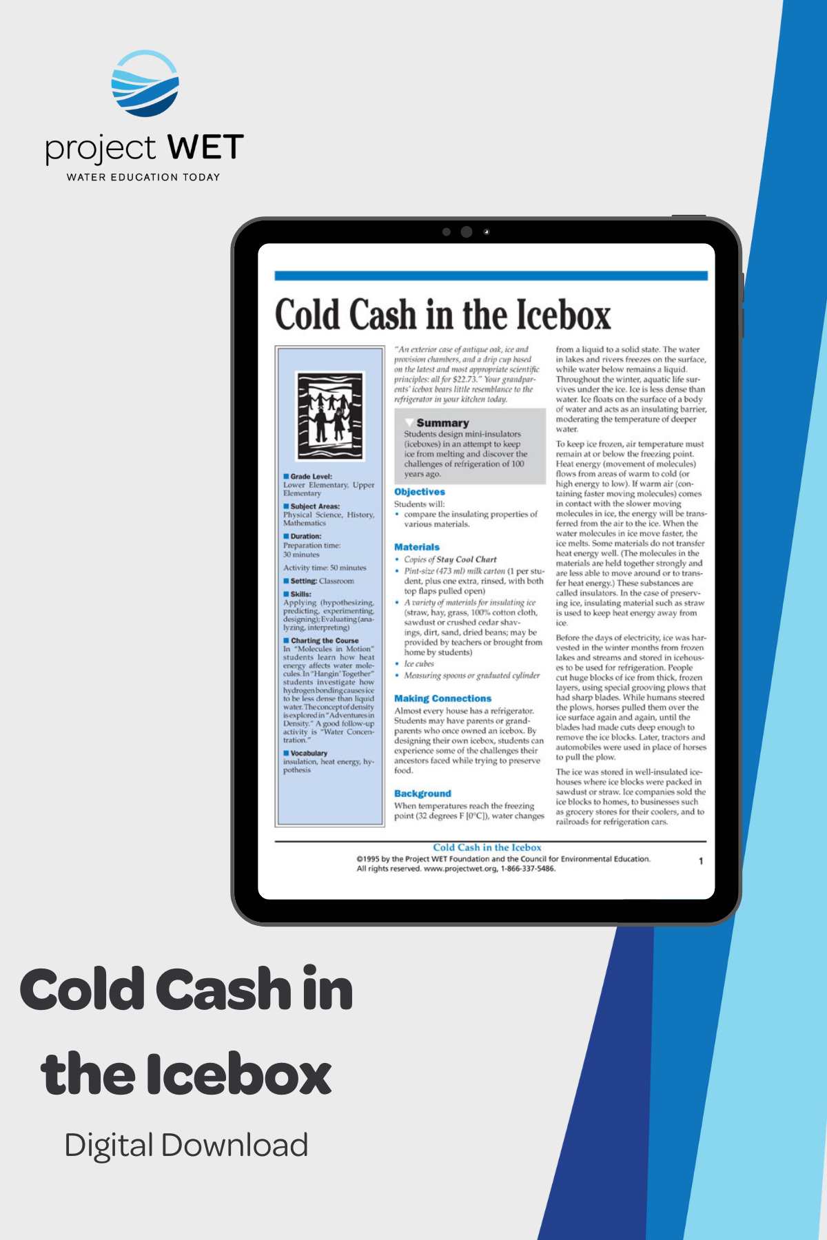 "Cold Cash in the Icebox" Activity, PDF DOWNLOAD