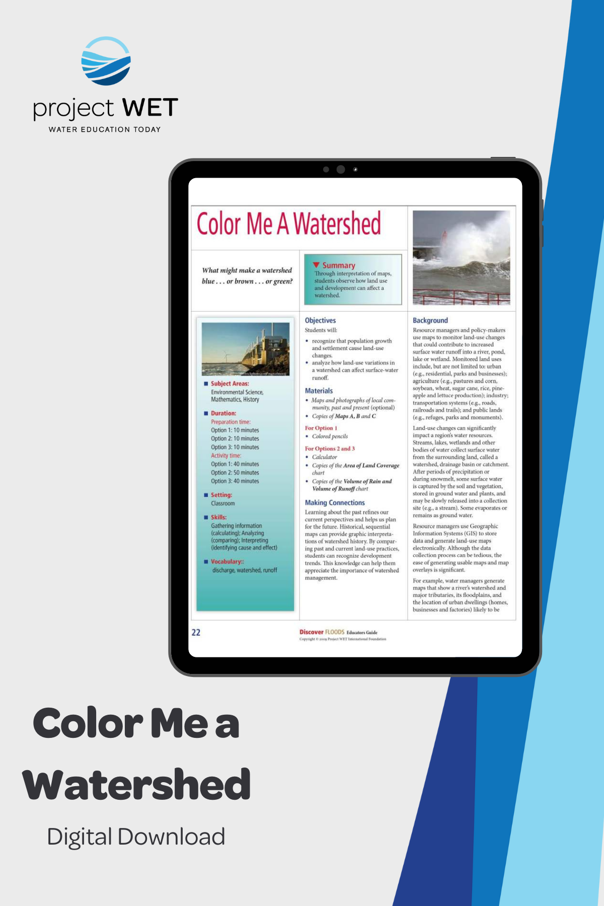 "Color Me A Watershed" Activity PDF DOWNLOAD