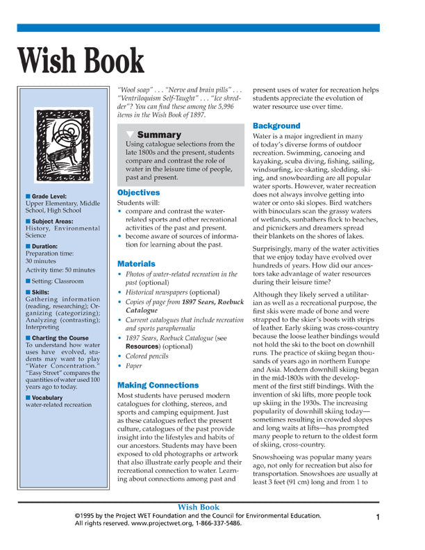 "Wish Book" Activity, PDF DOWNLOAD