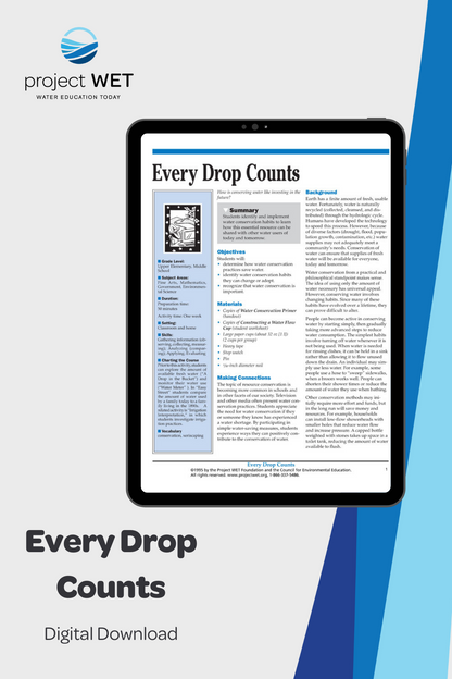 "Every Drop Counts" Activity, PDF DOWNLOAD