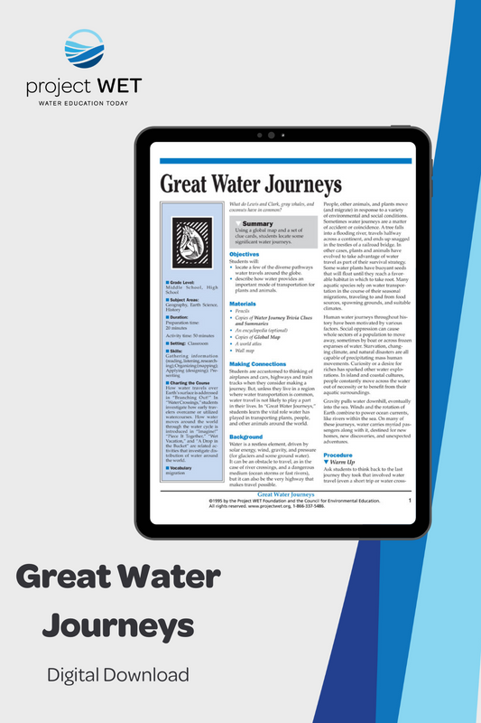 "Great Water Journeys" Activity, PDF DOWNLOAD