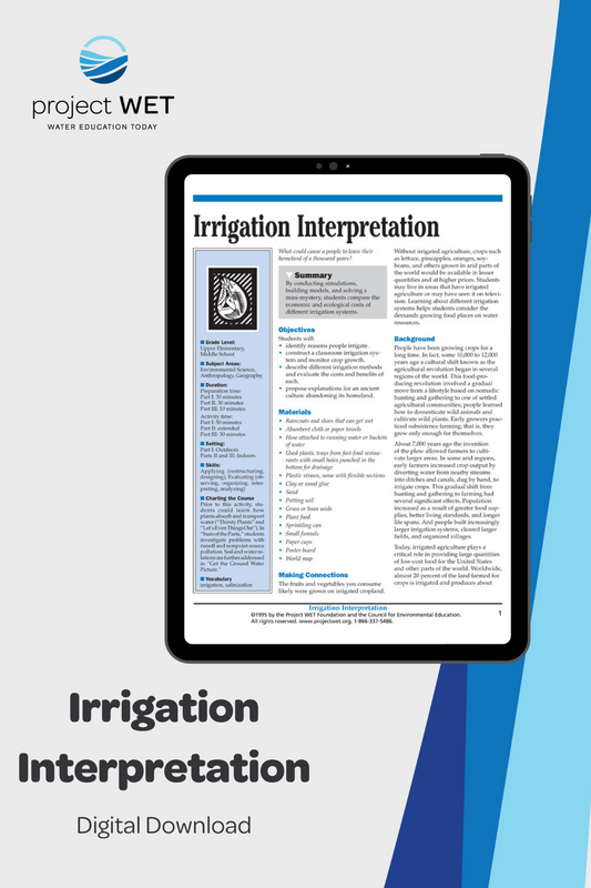 "Irrigation Interpretation" Activity, PDF DOWNLOAD