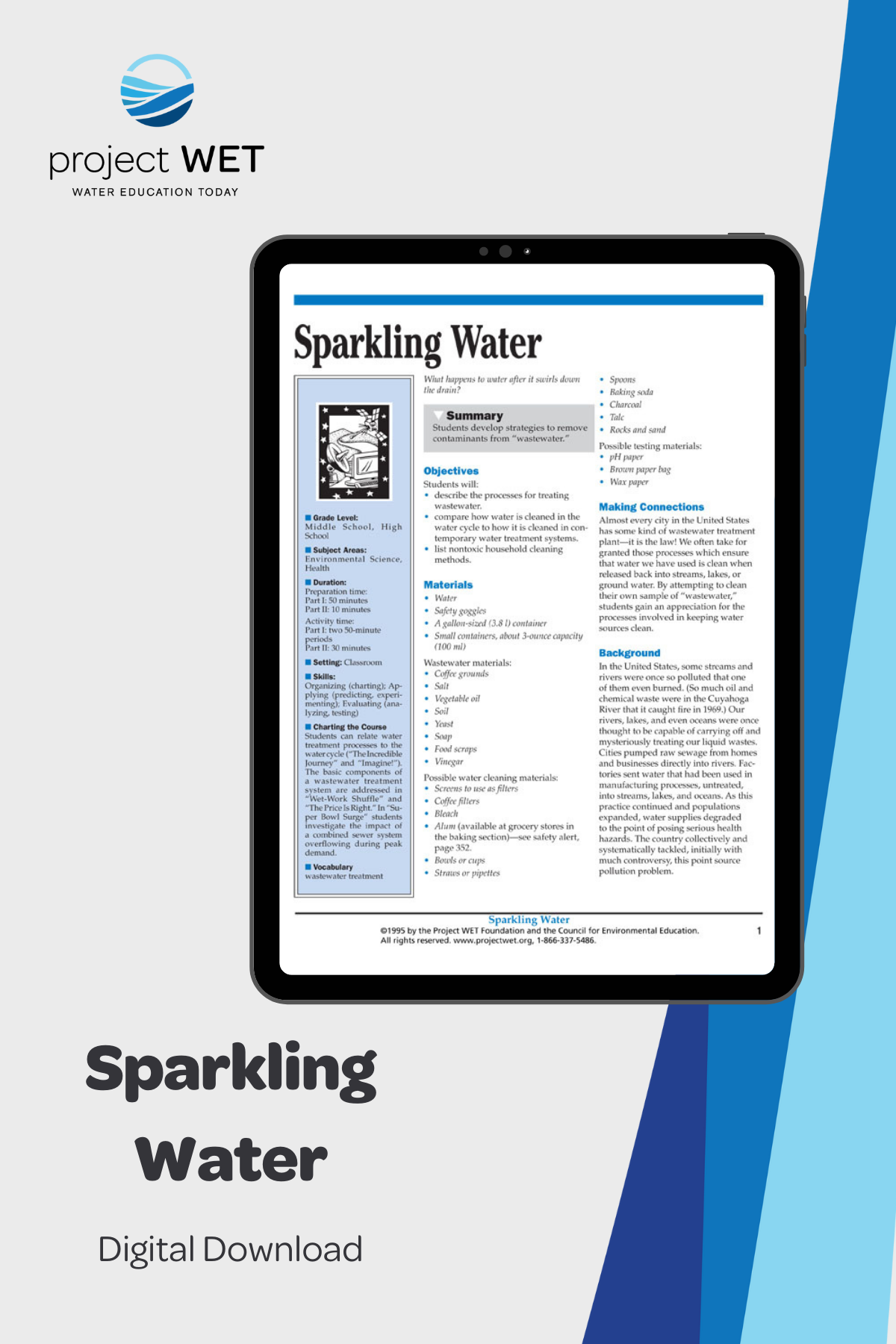 "Sparkling Water" Activity, PDF DOWNLOAD