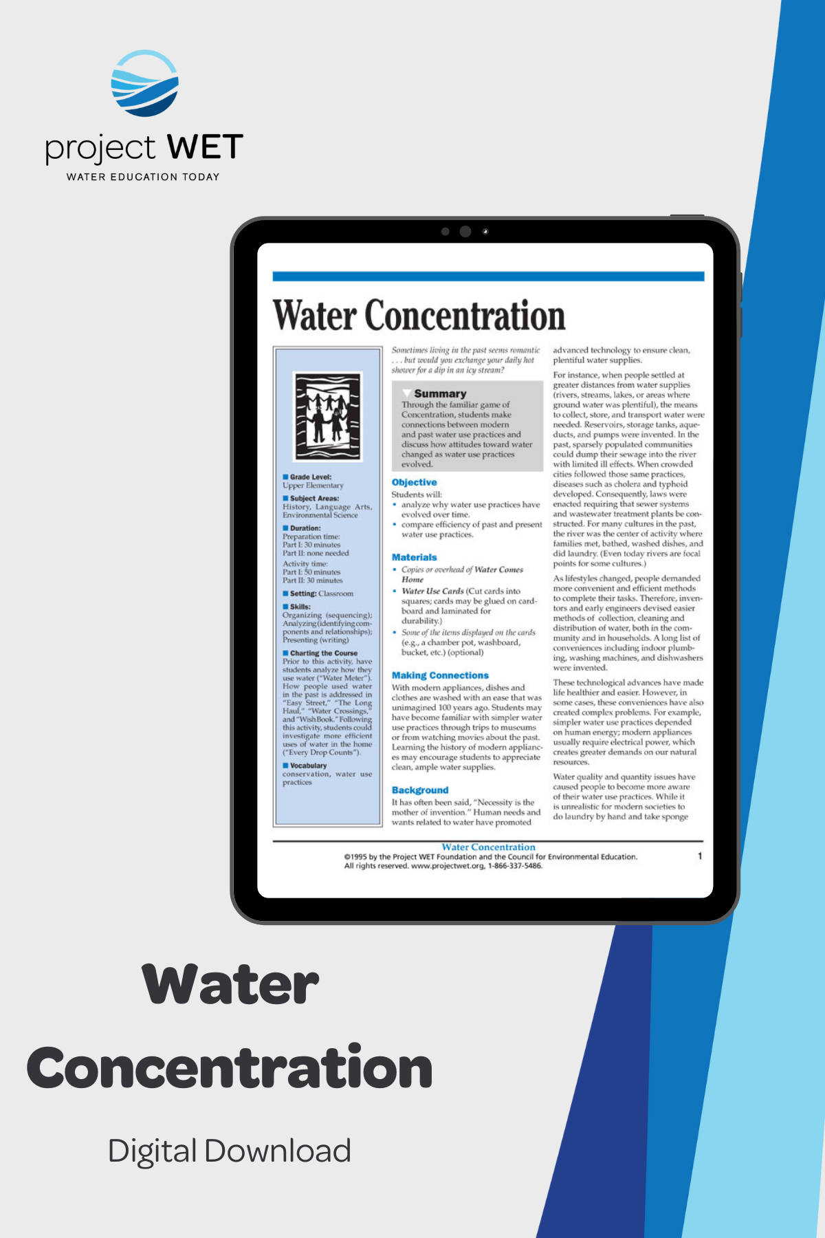 "Water Concentration" Activity, PDF DOWNLOAD