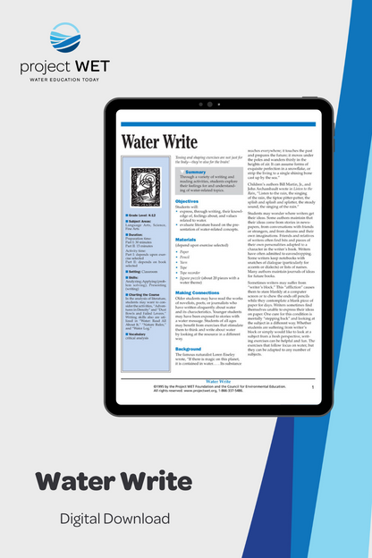 "Water Write" Activity, PDF DOWNLOAD
