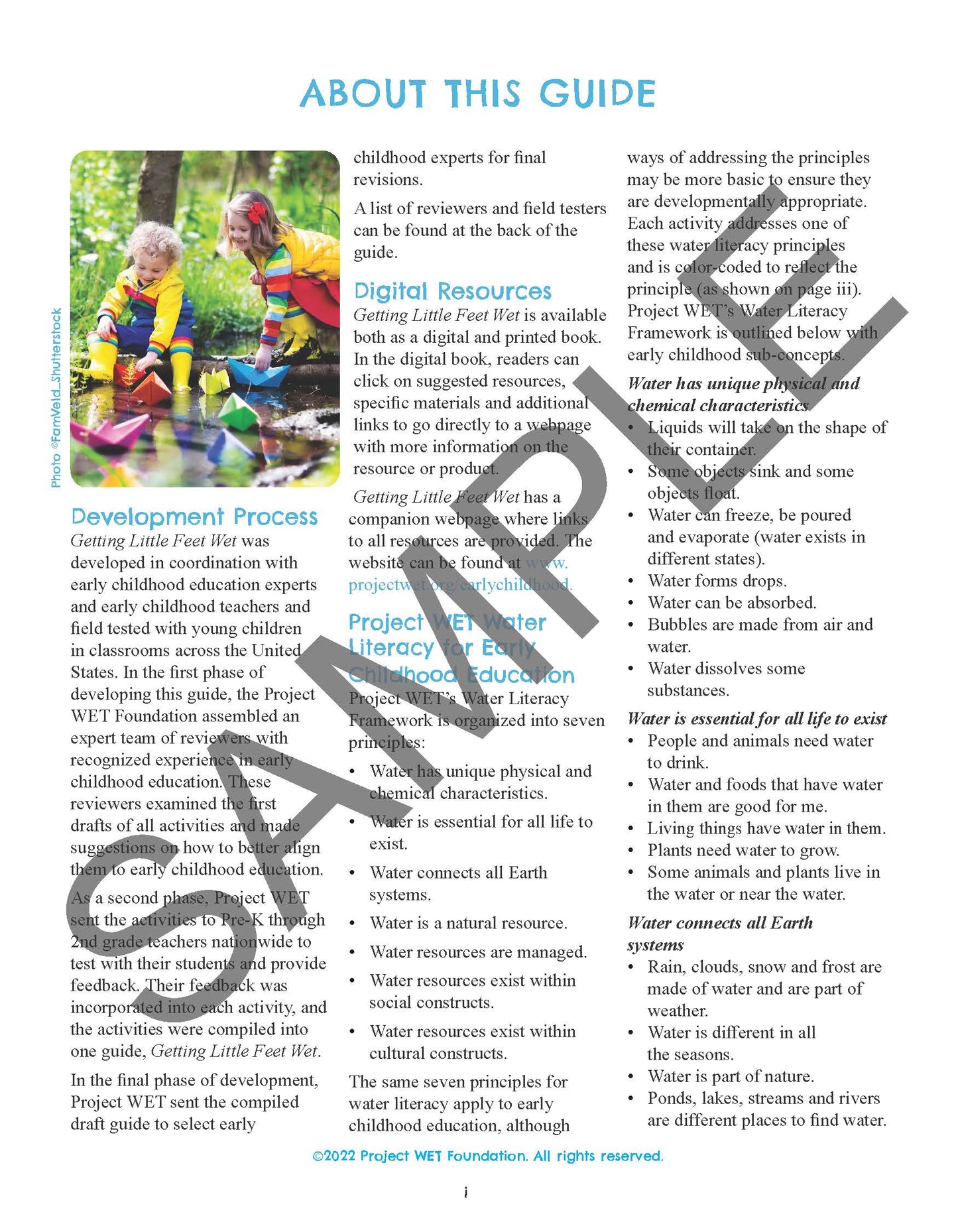 Getting Little Feet Wet Early Childhood Educator Guide