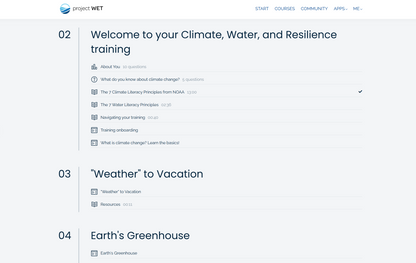 Climate, Water and Resilience online training