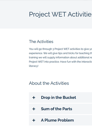 Foundations of Water Education Online Training