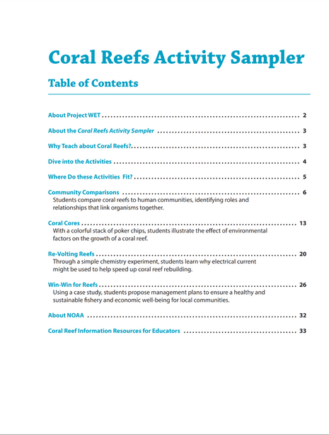 Coral Reefs Activity Sampler