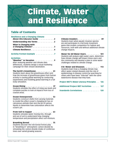 Climate, Water and Resilience