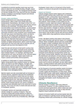 Climate, Water and Resilience