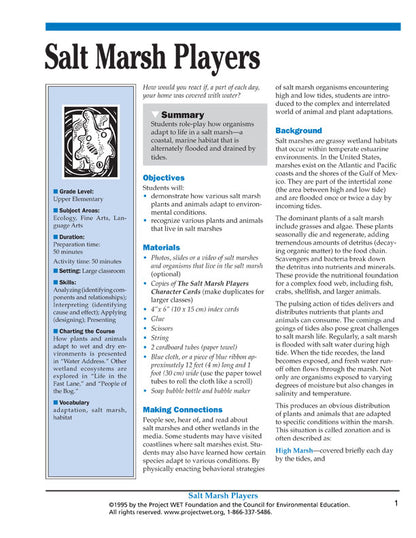 "Salt Marsh Players" Activity, PDF DOWNLOAD