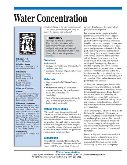 "Water Concentration" Activity, PDF DOWNLOAD