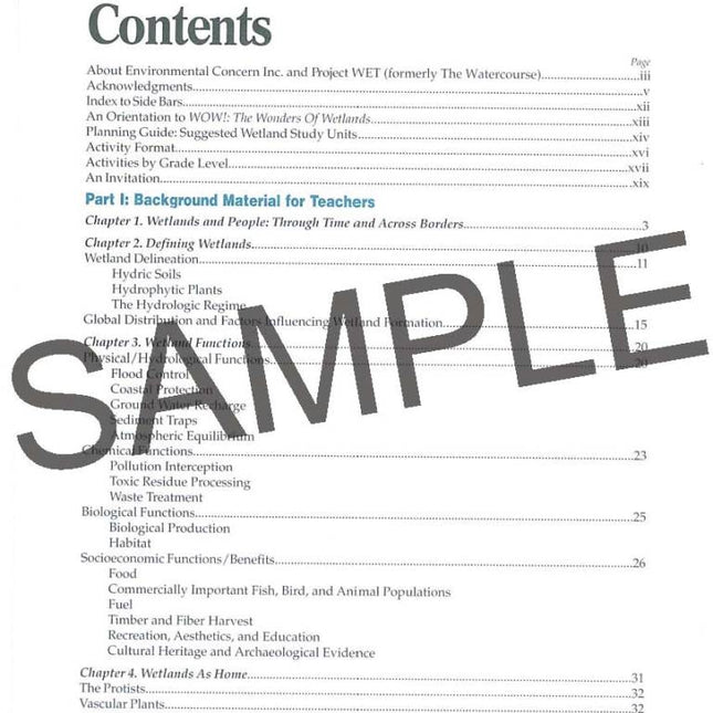 WOW! The Wonders of Wetlands: An Educator Guide