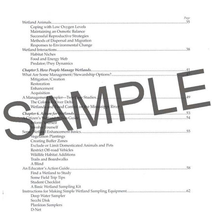 WOW! The Wonders of Wetlands: An Educator Guide